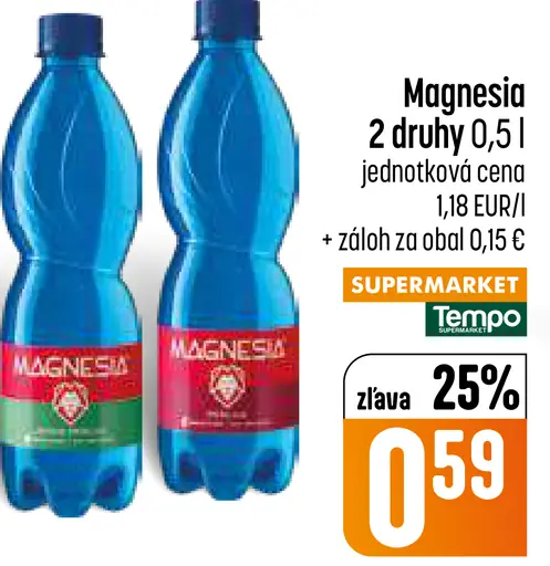 Magnesia minerálna voda rôzne druhy