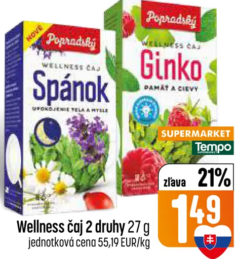 Popradský Wellness čaj Spánok, Matcha