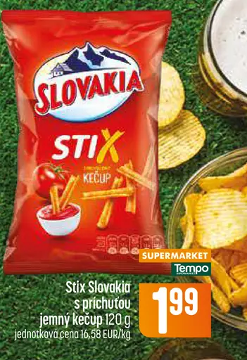 Slovakia Stix jemný kečup slané snack tyčinky
