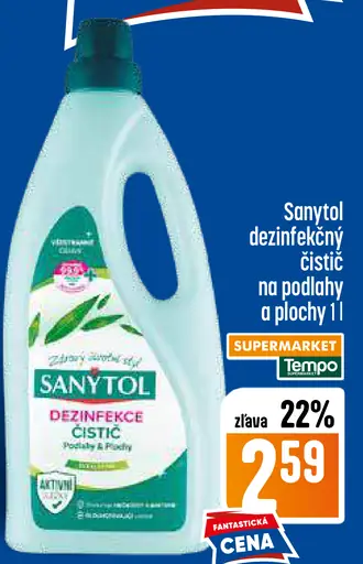 Sanytol dezinfekčný čistiaci prostriedok na podlahy a plochy