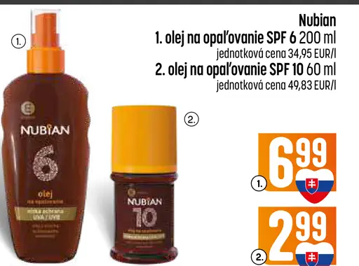 Nubian olej na opaľovanie v spreji SPF 6