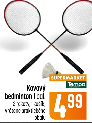 Kovový bedminton set 2 rakety a košík