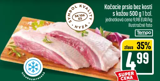 Kačacie prsia bez kosti s kožou