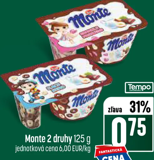 Monte mliečny dezert
