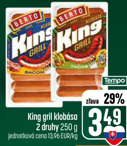 Berto King gril klobása