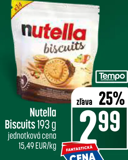 Nutella Biscuits sušienky plnené lieskovoorieškovým krémom