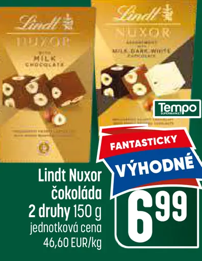 Lindt Nuxor Orechová mliečna čokoláda Gianduja