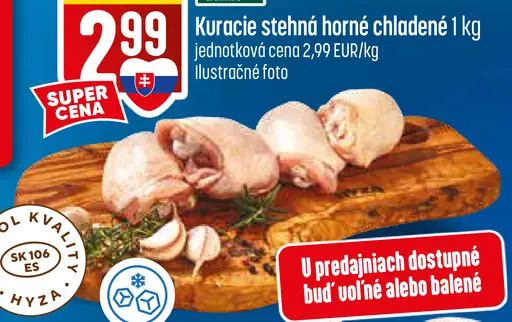 Kuracie stehná chladené horné