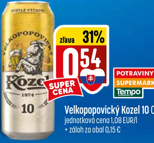 Velkopopovický Kozel plechovka
