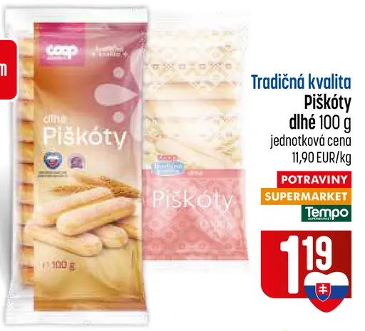 COOP Tradičná kvalita piškóty dlhé