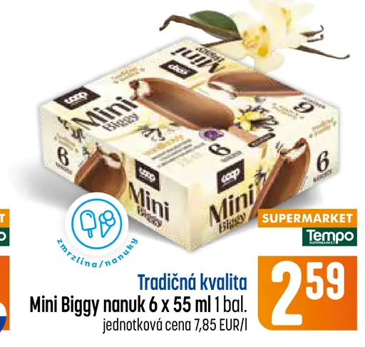 COOP Tradičná kvalita Mini Biggy nanuk vanilkový v kakaovej poleve