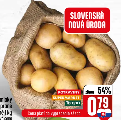 Zemiaky skoré voľné prané žlté