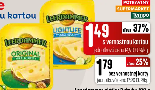 Leerdammer plátky 2 druhy