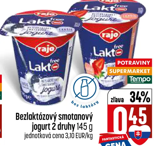 Rajo Laktofree jogurt bezlaktózový smotanový 2 druhy