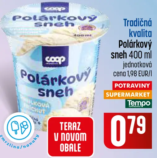 Polárkový sneh mrazený dezert