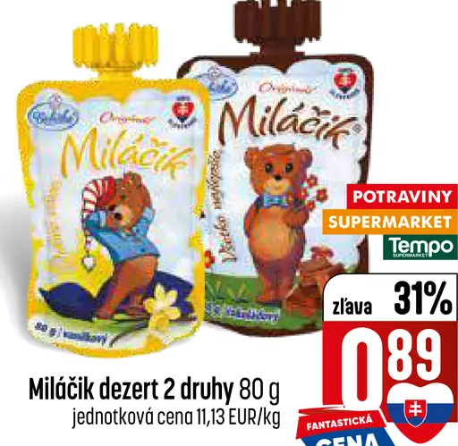 Miláčik dezert 2 druhy