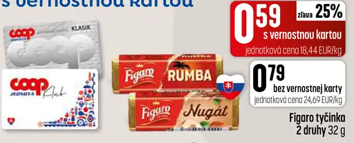 Figaro tyčinka rôzne druhy