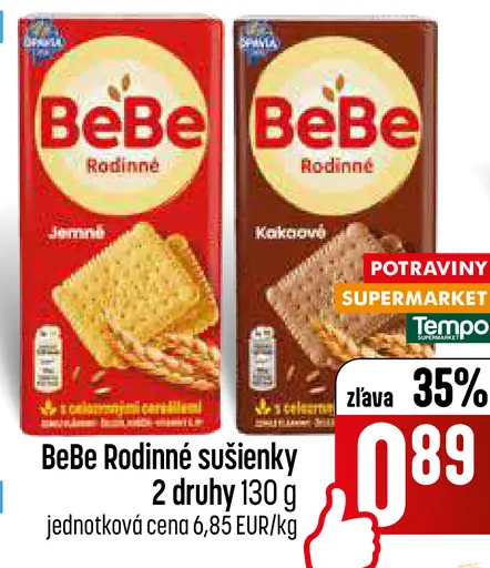 BeBe Rodinné sušienky jemné alebo kakaové