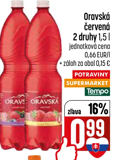 Oravská RED minerálna voda