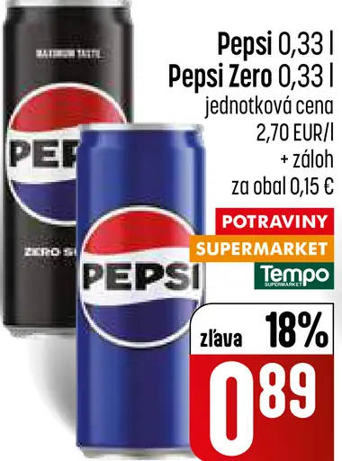 Pepsi kolový nápoj