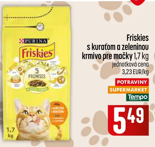 Friskies s kuracím a zeleninou krmivo pre mačky