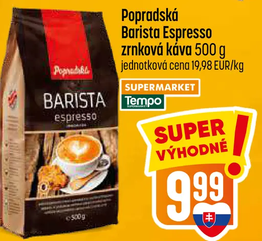 Popradská Barista espresso zrnková káva