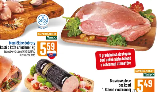 Bravčové plece bez kosti Balené v ochrannej atmosfére