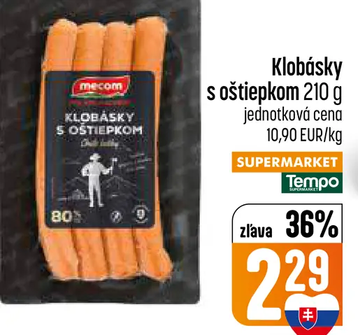 Mecom klobásky s oštiepkom