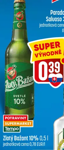 Zlatý Bažant 10% plechovka