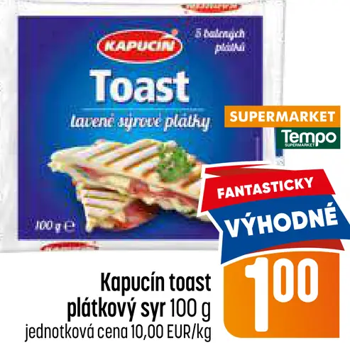 Kapučin toast plátkový syr