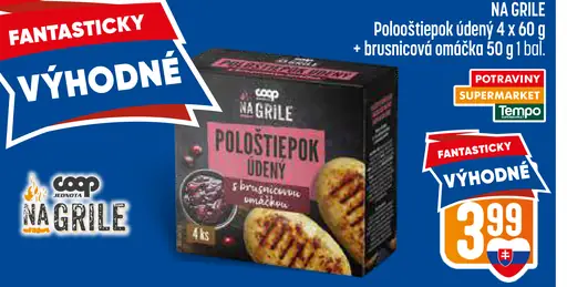 Coop Na grile Pološtiepok údený + brusnicová omáčka