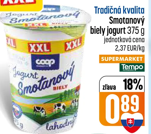 Coop Tradičná kvalita smotanový jogurt biely