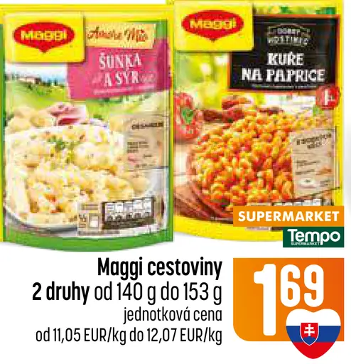Maggi cestoviny šunka a syr; Maggi cestoviny kura na paprice