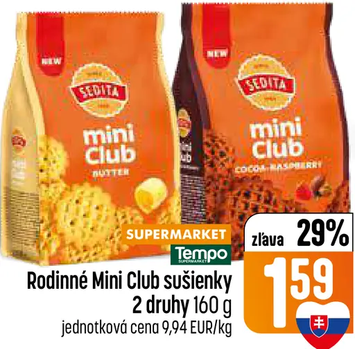 Rodinné Mini Club sušienky 2 druhy
