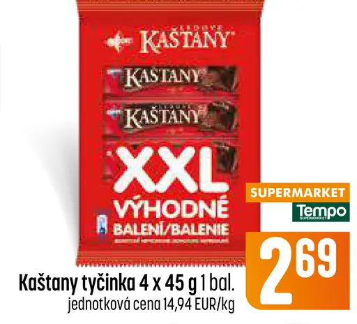 Kaštany čokoládová tyčinka XXL výhodné balenie rôzne druhy
