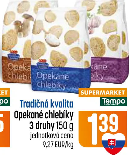 Tradičná kvalita Opekané chlebíky slané pečivo