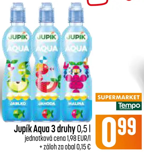 Jupík Aqua ochutená voda rôzne druhy