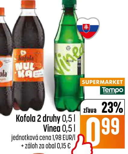 Kofola kofolový nápoj rôzne druhy