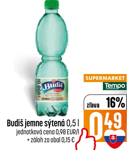 Budiš minerálna voda jemne sýtená