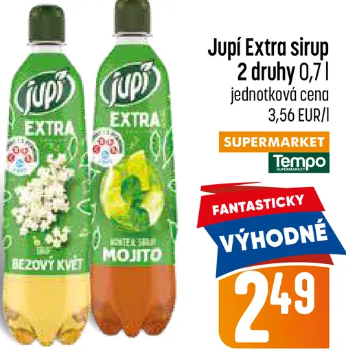 Jupí Extra sirup rôzne príchute