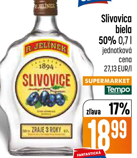 Slivovica biela 50%