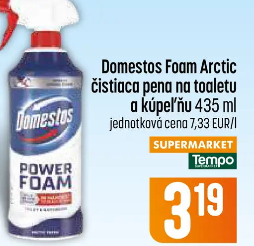 Domestos Foam Arctic čistiaca pena na toaletu a kúpeľňu
