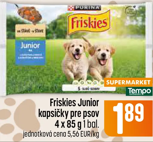 Friskies Junior kapsičky pre psov hovädzie a zelenina