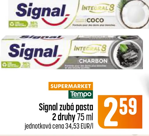 Signal zubná pasta Integral 8 Coco / Charbon