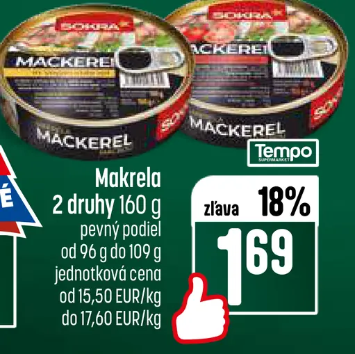 Tempo Makrela v paradajkovej omáčke 2 druhy
