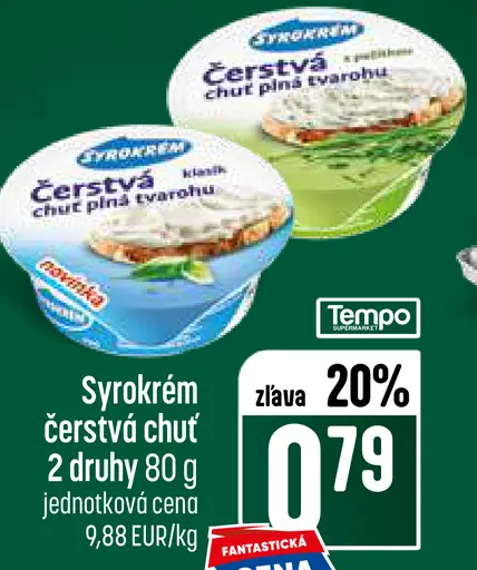 Tempo Syrokrem čerstvá chuť 2 druhy