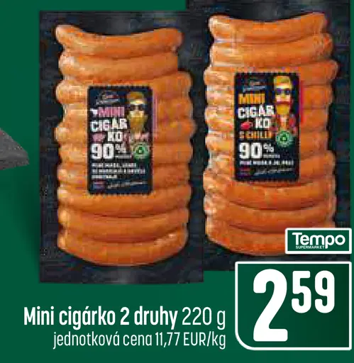 Tempo Mini cigárko 90 % mäsa 2 druhy