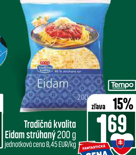 Tempo tradičná kvalita Eidam strúhaný