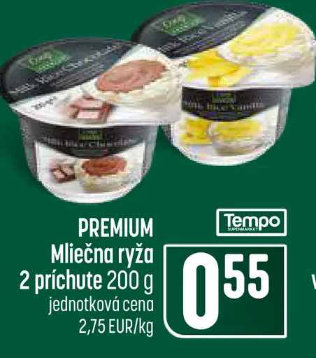 Tempo PREMIUM mliečna ryža 2 príchute