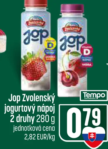 Tempo Jop Zvolenský jogurtový nápoj 2 druhy